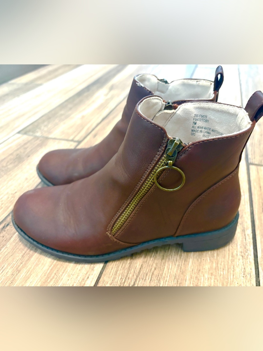 White Mountain Brown Side-Zip Ankle Booties